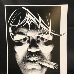 REX Pointillism Gay Art Print 10.5x13 Smoking Cigarette Man - Europe 2012